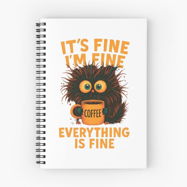Item preview, It's Fine I'm Fine Everything Is Fine Fluffy Coffee Monster designed and sold by sapnaela.