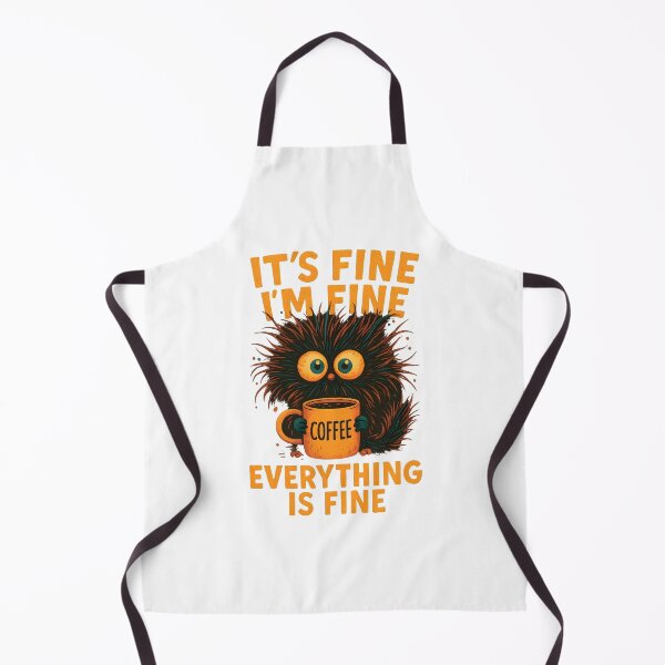 Item preview, It's Fine I'm Fine Everything Is Fine Fluffy Coffee Monster designed and sold by sapnaela.