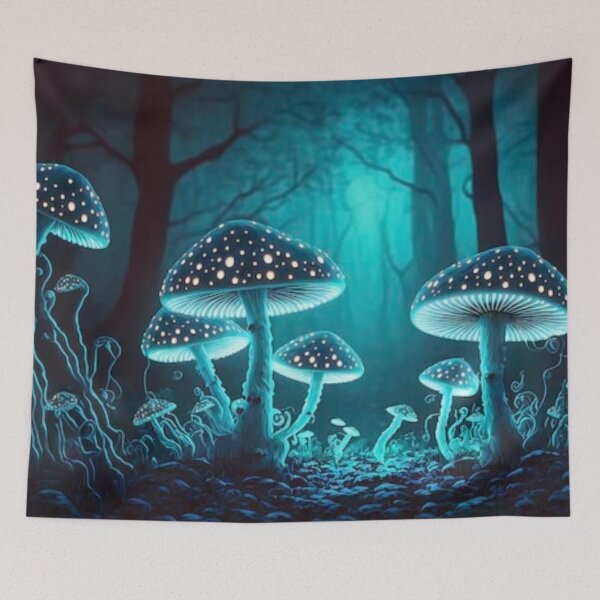 Item preview, Bioluminescent Forest Mushrooms designed and sold by getpressedshirt.
