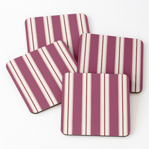 Item preview, Preppy burgundy, pink and cream stripes designed and sold by SJAPhoto.
