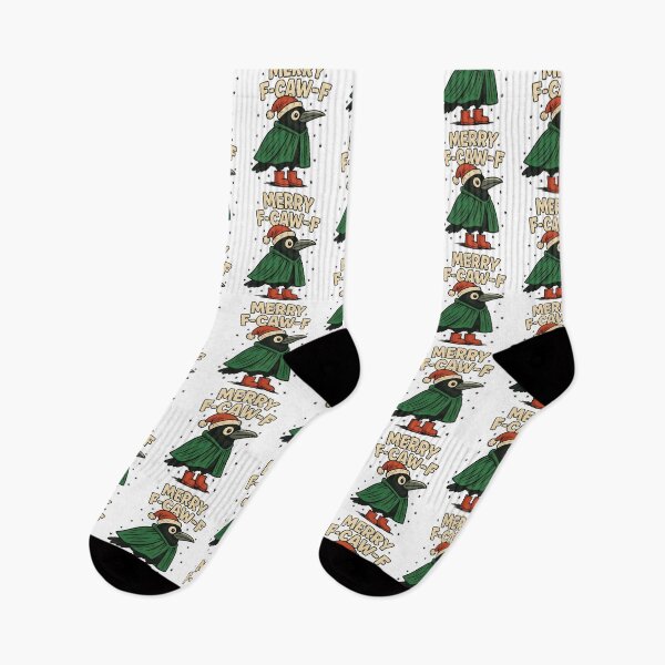 Item preview, Merry F-Caw-F Funny Christmas Crow Pun designed and sold by sapnaela.