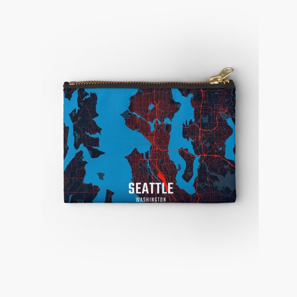 Item preview, Seattle Red & Blue Minimalist Map designed and sold by HomeLivingCo.