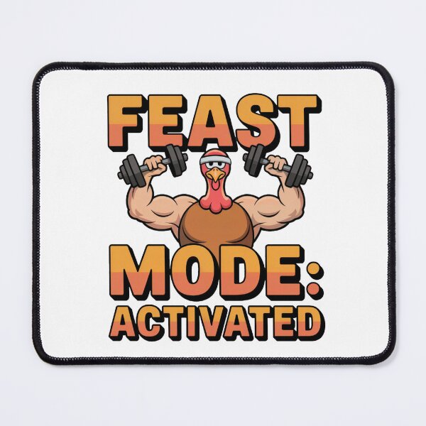 Item preview, Feast Mode Activated Funny Gym Turkey Thanksgiving Shirt designed and sold by WSPrintCrafter.