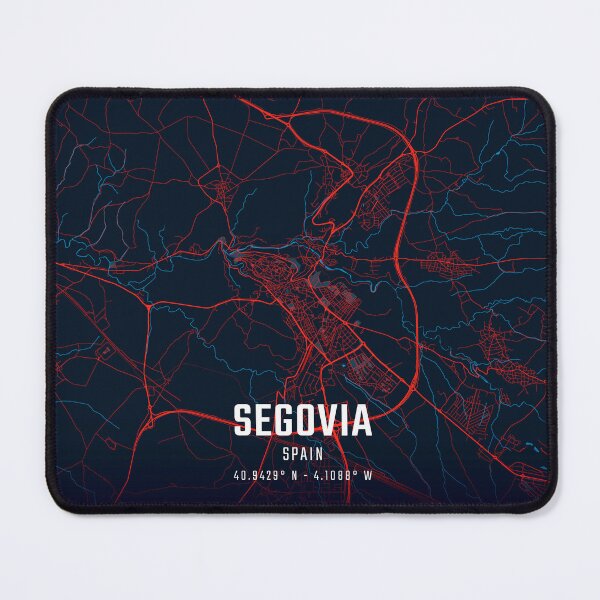 Item preview, Segovia Red & Blue Minimalist Map designed and sold by HomeLivingCo.