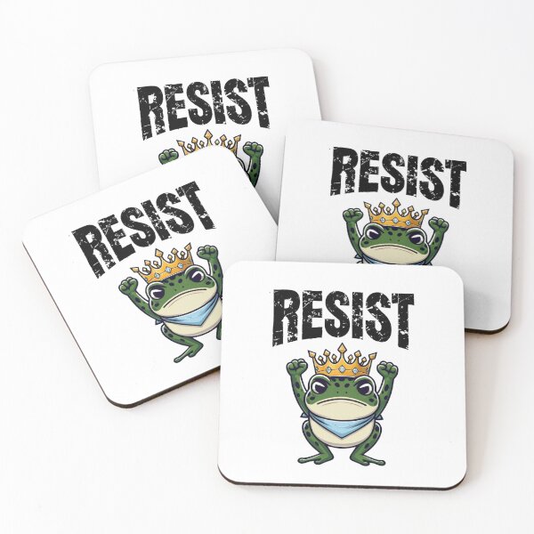 Item preview, RESIST Frog with Crown — Defiant Political Protest Art designed and sold by Colorful-Garden.