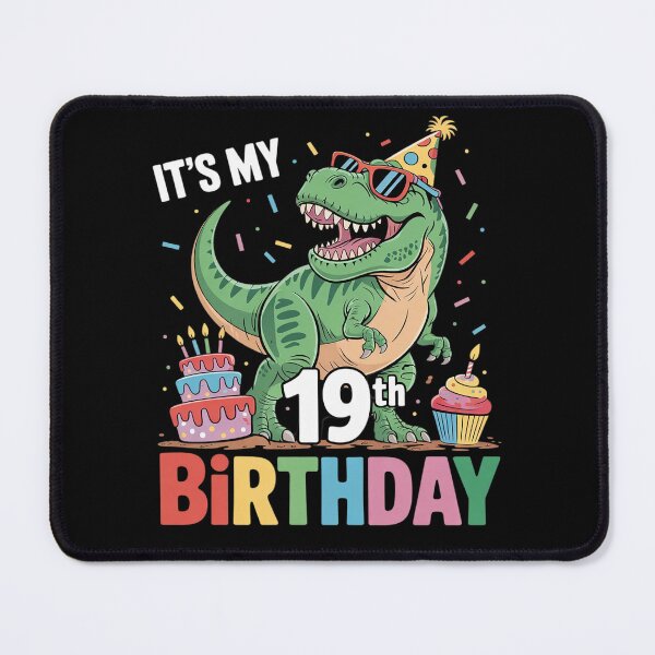 Item preview, Dinosaur With Cake It's My 19th Birthday Happy 19 Years Old designed and sold by HuValverdeArt.