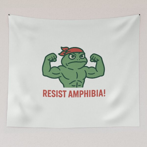 Item preview, Resist Amphibia! Muscular Frog Protest Design designed and sold by Bratak.
