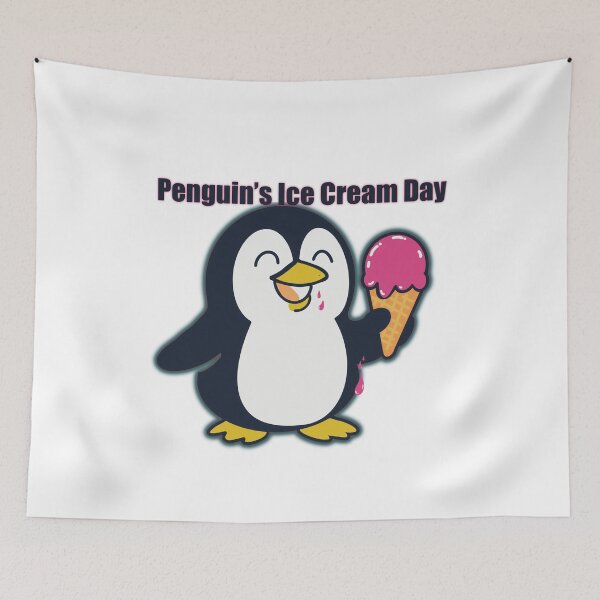 Item preview, Cute penguin eating ice cream deliciously. designed and sold by Dechaphopearsri.