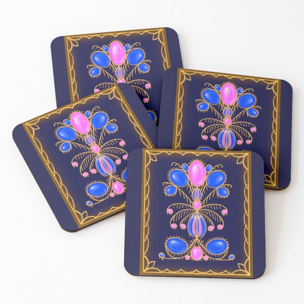 Item preview, "French Fancy", Fine Art Design Ultramarine Blue Pink designed and sold by Lycanth.