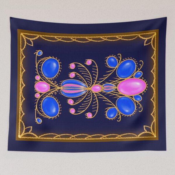Item preview, "French Fancy", Fine Art Design Ultramarine Blue Pink designed and sold by Lycanth.