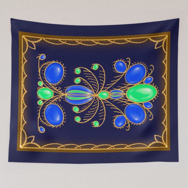 Item preview, "French Fancy", Fine Art Design Ultramarine Blue Green designed and sold by Lycanth.