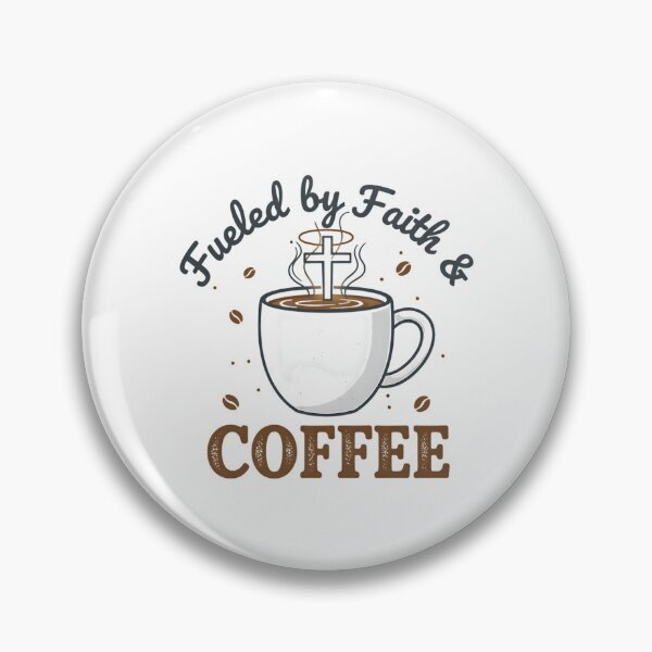 Aperçu de l'œuvre Alimenté par la foi et le design du café créée et vendue par Silent Watch Threads..