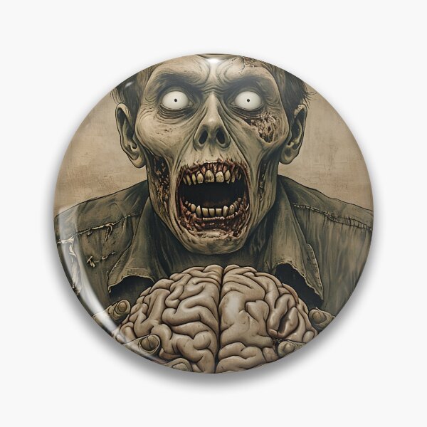 Item preview, Zombie Eating Brain - No Brain No Pain designed and sold by NightTimeJ.