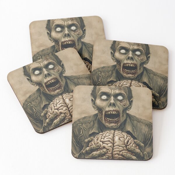 Item preview, Zombie Eating Brain - No Brain No Pain designed and sold by NightTimeJ.
