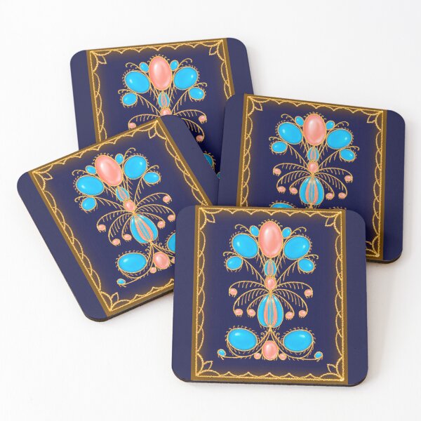 Item preview, "French Fancy", Fine Art Design Salmon Sky Blue designed and sold by Lycanth.