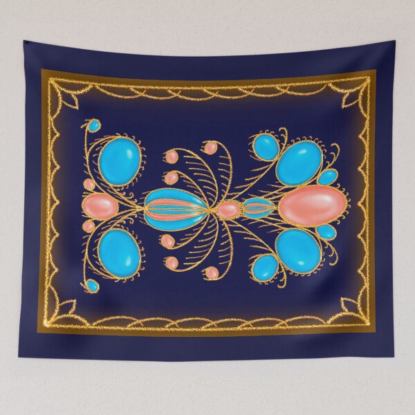 Item preview, "French Fancy", Fine Art Design Salmon Sky Blue designed and sold by Lycanth.