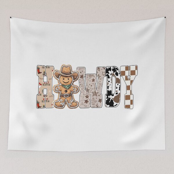 Item preview, Howdy Christmas Western Gingerbread Cowboy designed and sold by sapnaela.