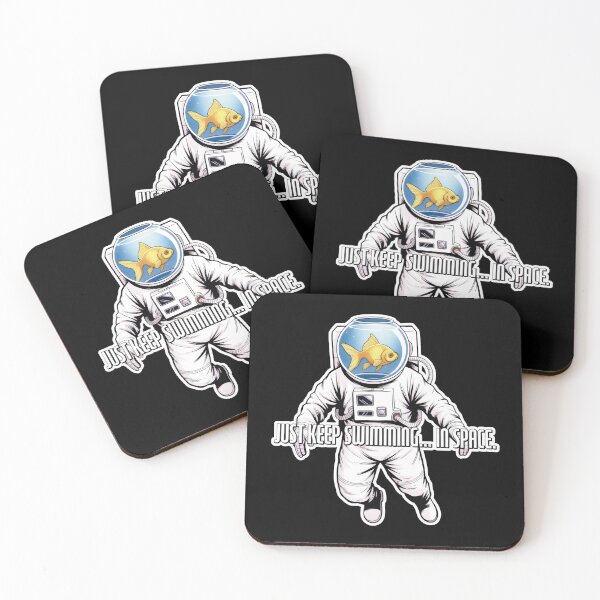 Item preview, Comic Astronaut Wearing a Fishbowl Helmet with an Orange Goldfish designed and sold by SplashTastic.
