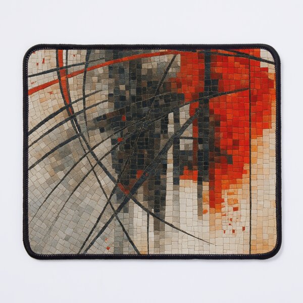 Item preview, Vivid Red and Black Mosaic Abstract – Geometric Modern Wall Art (Art 1) designed and sold by WittyUnknown.