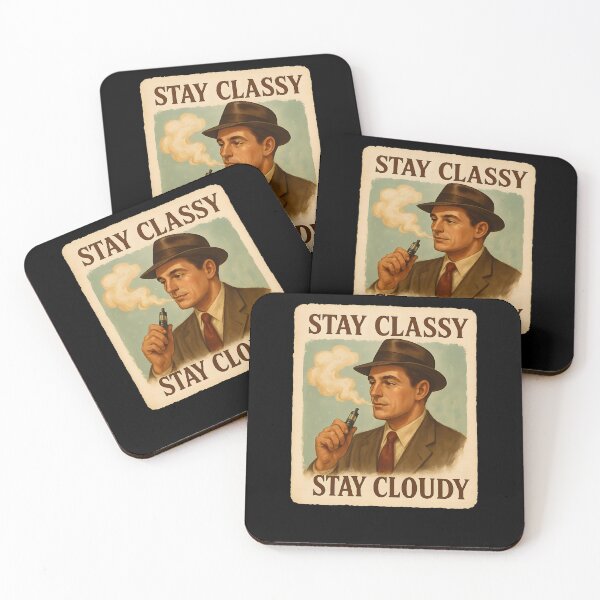 Item preview, Stay Classy Stay Cloudy – Vintage 50s Gentleman Vape Poster designed and sold by House of Taste Vape Designs.