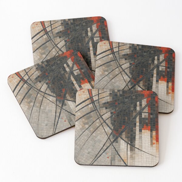 Item preview, Vivid Red and Black Mosaic Abstract – Geometric Modern Wall Art (Art 3) designed and sold by WittyUnknown.