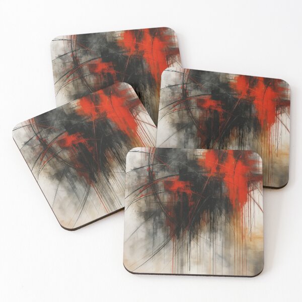 Item preview, Red and Black Abstract Expression – Dynamic Modern Wall Art (Art 1) designed and sold by WittyUnknown.