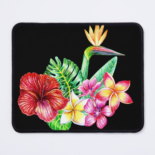 Item preview, Finelinear drawing bouquet of tropical flowers and leaves designed and sold by MartaHorodniczy.