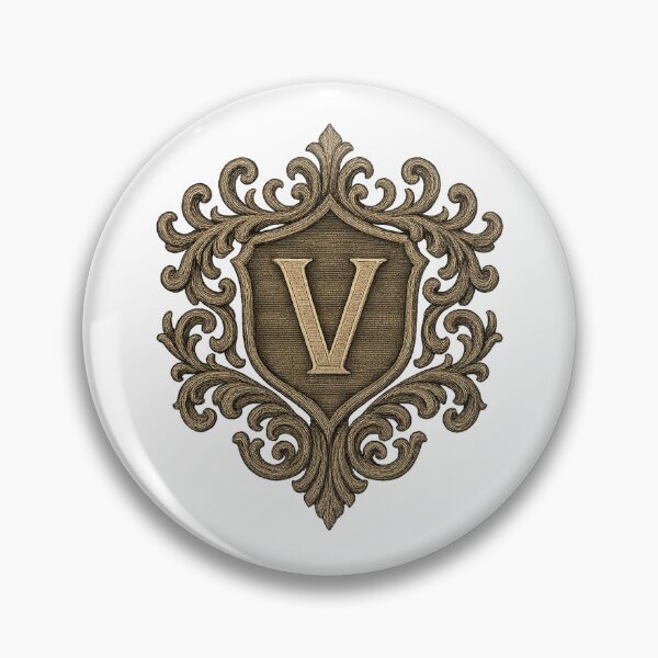 Item preview, Gothic Monogram V – Heraldic Crest designed and sold by SprineO.