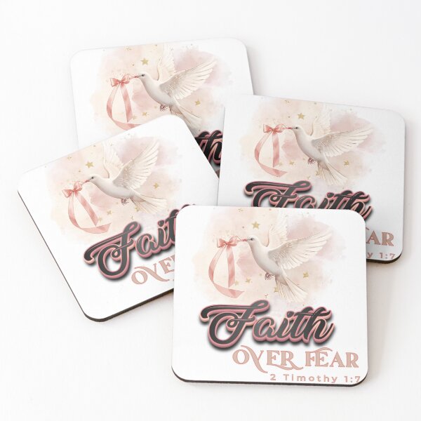 Item preview, Faith Over Fear – 2 Timothy 1:7 | Elegant Christian Dove Art in Coquette Pastel Style | Inspirational Bible Verse Design designed and sold by AmenAlways.