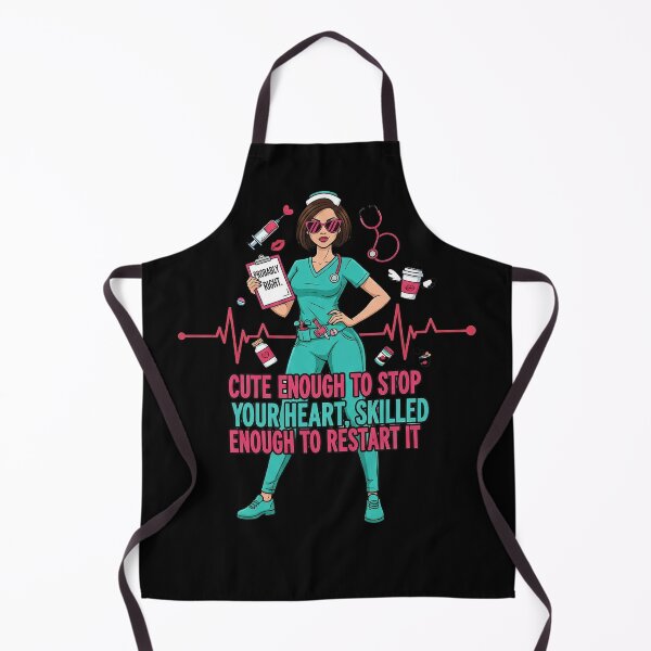 Item preview, Cute Enough to Stop Your Heart, Skilled Enough to Restart It – Funny Nurse Design designed and sold by GiftedExplorer.