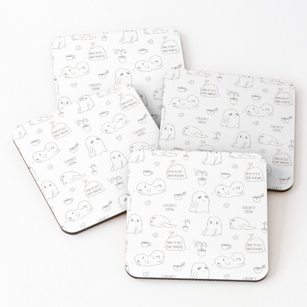 Item preview, Just Existing | Cozy Ghost Doodle Pattern designed and sold by DailyVibesMerch.