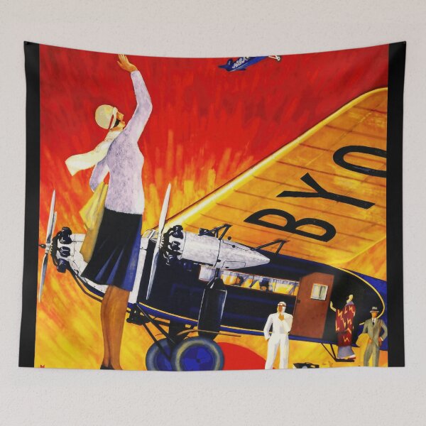 Item preview, Vintage Japan Air Transport Poster | Art Deco Aviation Art | Early 20th Century Travel | Retro Pilot & Plane Decor designed and sold by artofuniverse.