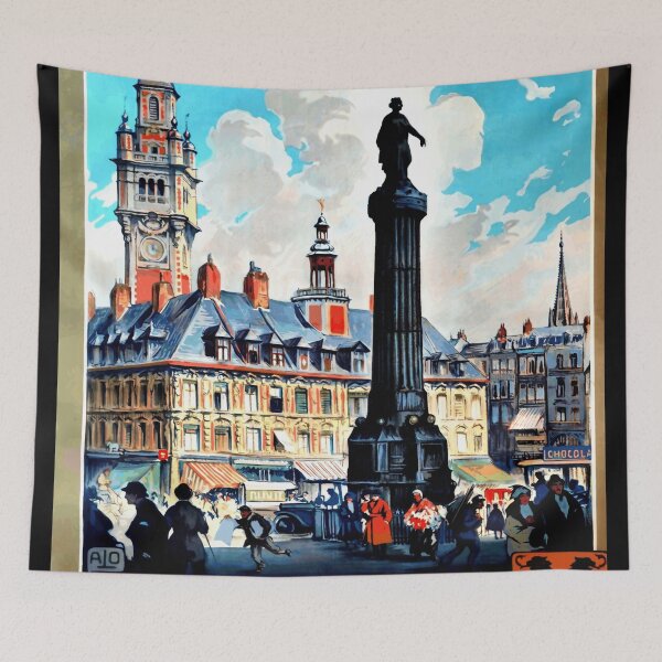 Item preview, Vintage Lille Travel Poster | Art Deco Style | Northern France | Chemins de Fer du Nord | Historic & Cultural Charm designed and sold by artofuniverse.