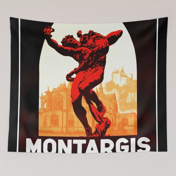 Item preview, Vintage Montargis Travel Poster | Art Deco Style Print | E. Courchinoux Design | French Graphic Art & Bold Colors designed and sold by artofuniverse.