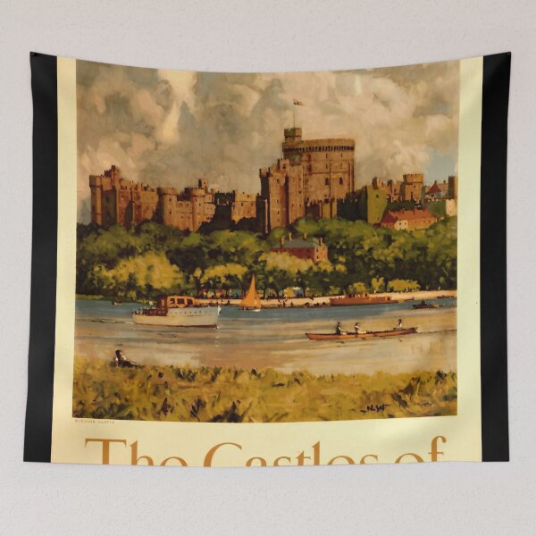 Item preview, Vintage Travel Poster of The Castles of Britain | Windsor Castle Art | Romanticized Architecture & Scenic Landscape designed and sold by artofuniverse.