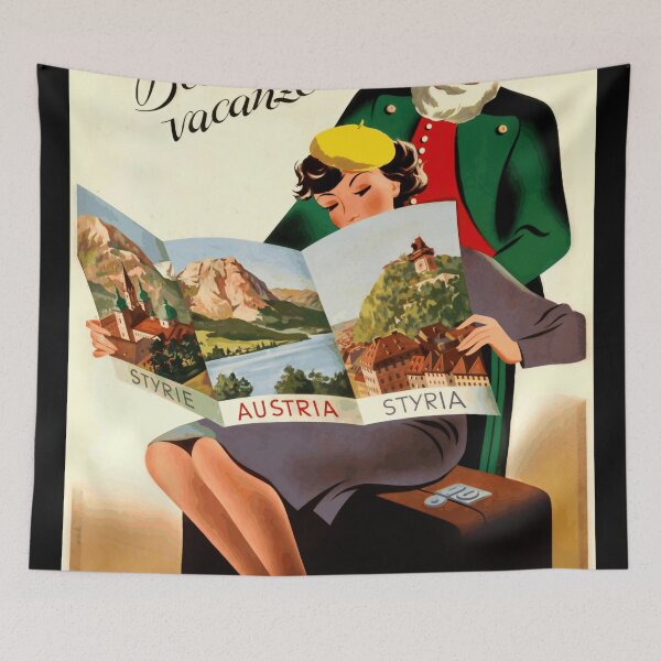 Item preview, Vintage Steiermark Travel Poster | Art Deco & Modernist Style | Mid-20th Century Austria Tourism | Elegant Wall Art designed and sold by artofuniverse.