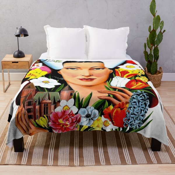 Item preview, Vintage Keukenhof Gardens Poster | Dutch Floral Art | 1953 Spring in Lisse | Traditional Woman & Flowers | Retro Wall Decor designed and sold by artofuniverse.