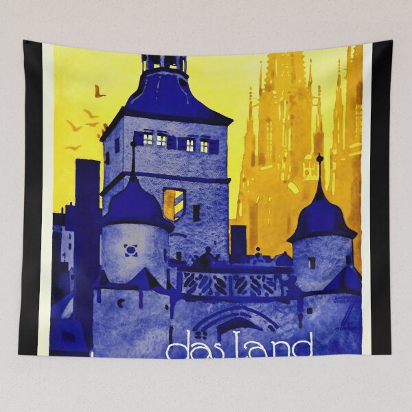 Item preview, Vintage Germany Travel Poster | Art Deco Style | Cathedrals & Castles | Bold Colors | Mid-20th Century | Architectural Heritage designed and sold by artofuniverse.