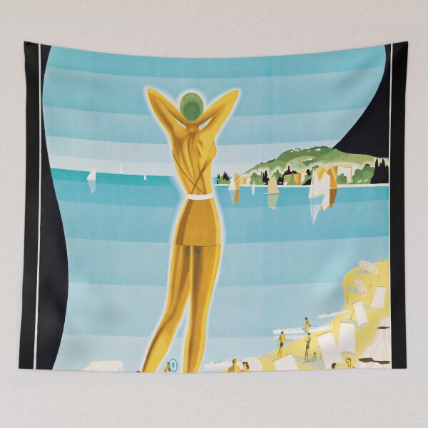 Item preview, Vintage Cattolica Travel Poster | 1930s Art Deco Beach Scene | Adriatic Coast | Italian Seaside Elegance & Leisure designed and sold by artofuniverse.