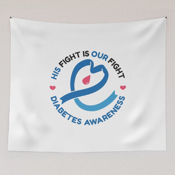 Item preview, His Fight Is Our Fight - Diabetes Awareness designed and sold by HandicraftArt.