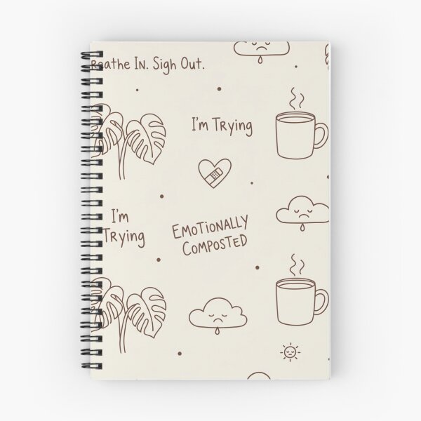 Item preview, Emotionally Composted | Sarcastic Self-Care Doodle Pattern designed and sold by DailyVibesMerch.