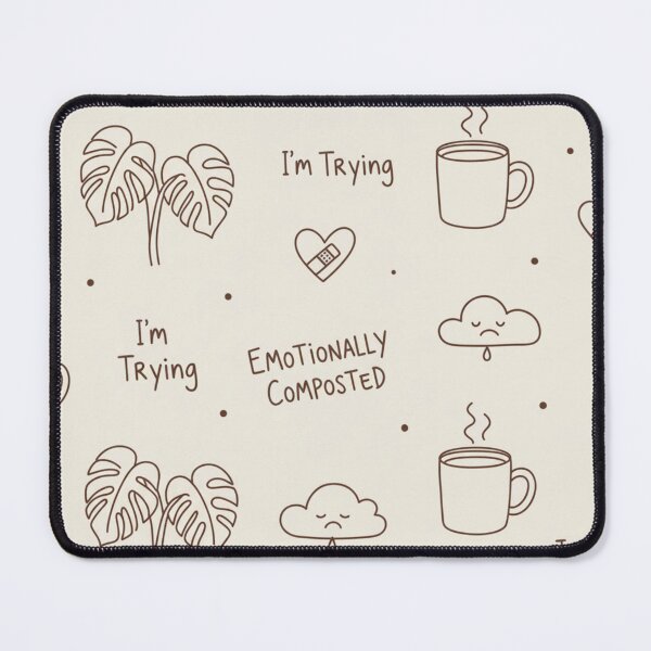 Item preview, Emotionally Composted | Sarcastic Self-Care Doodle Pattern designed and sold by DailyVibesMerch.