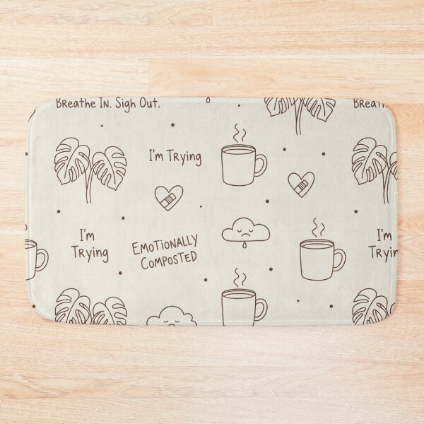 Item preview, Emotionally Composted | Sarcastic Self-Care Doodle Pattern designed and sold by DailyVibesMerch.