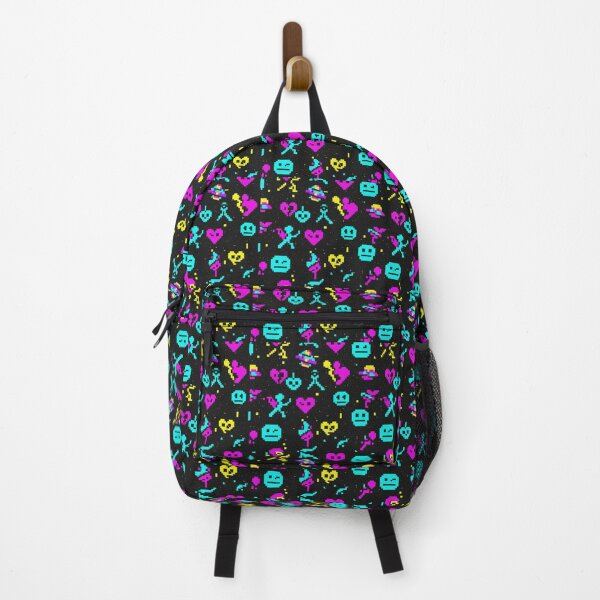 Item preview, Neon Pixel Party | 8-Bit Emojis & UFOs Pattern designed and sold by DailyVibesMerch.