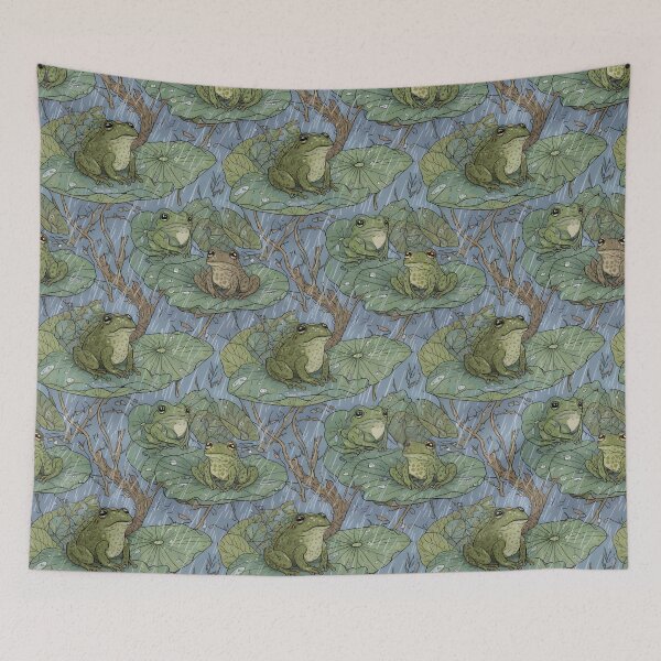 Item preview, Rainy Day Froggy | Lilypads & Raindrops Pattern designed and sold by DailyVibesMerch.
