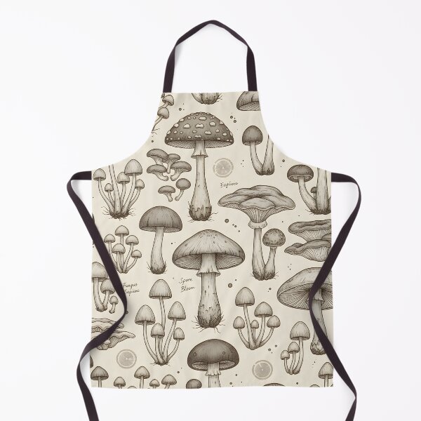 Item preview, Vintage Mushroom Study | Sepia Botanical Pattern designed and sold by DailyVibesMerch.