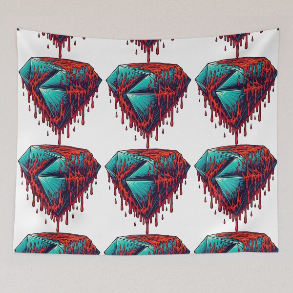 Item preview, Melting Geometric Diamond with Dripping Lava Style designed and sold by ArtfulWeave.