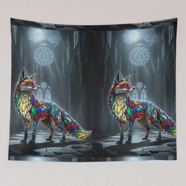 Item preview, Stained Glass Fox Nocturne designed and sold by FoxVibes.
