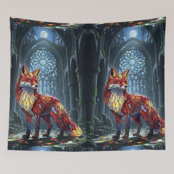 Item preview, Stained Glass Fox Nocturne designed and sold by FoxVibes.