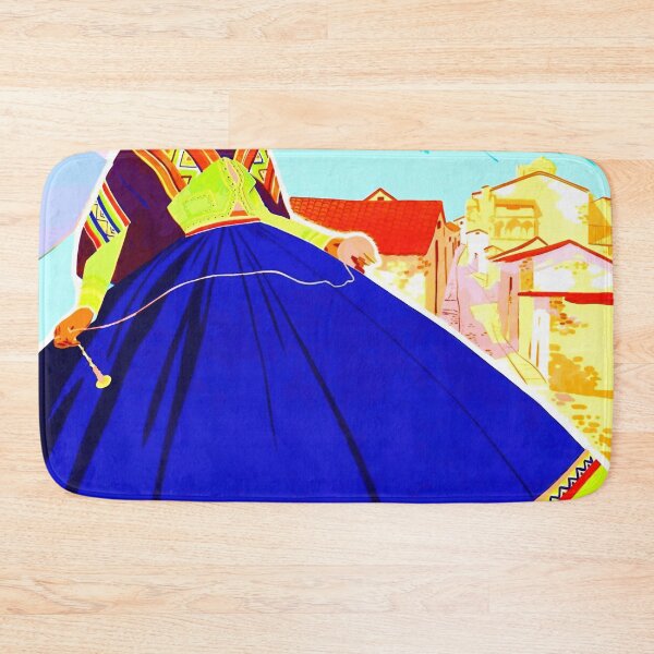 Item preview, Vibrant Andean Woman Poster | Retro Travel Art Deco Style | Cuzco Peru Cultural Heritage & Bold Colors designed and sold by artofuniverse.